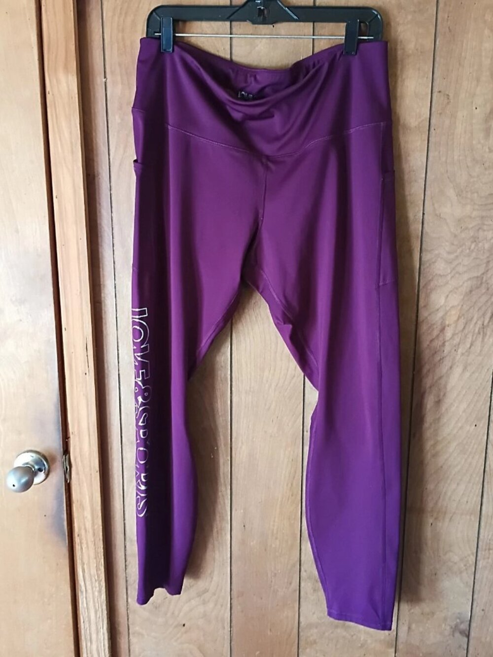 Purple Athletic Leggings XXL Love & Sports Stretch Workout Pants